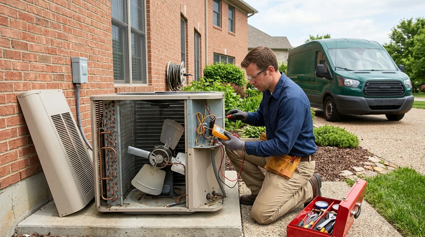 Air conditioning service work on a Dublin GA home